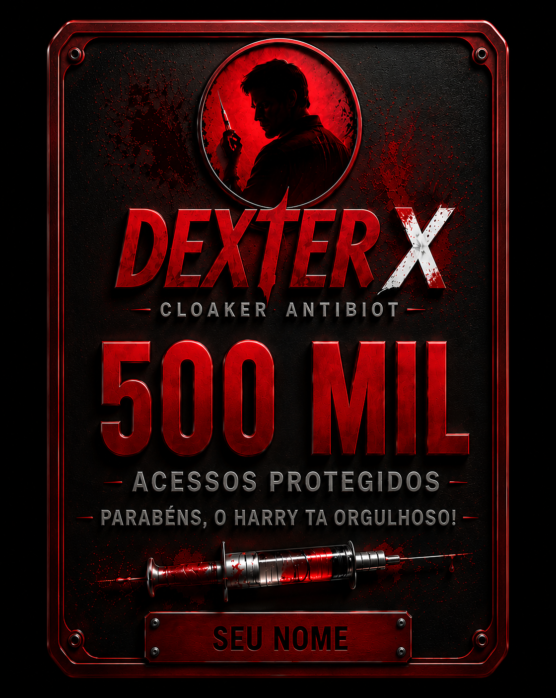 Placa 500 mil acessos protegidos